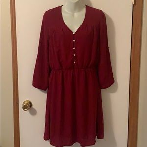 Red/maroon long sleeve dress